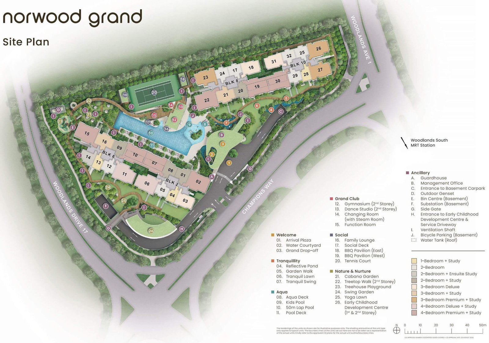 Norwood Grand Site Plan Layout by CDL